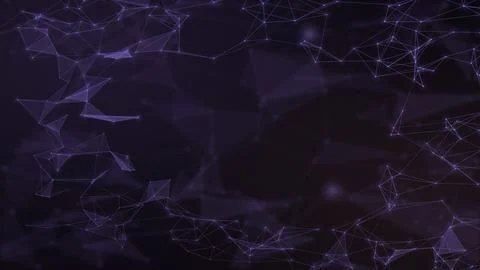 Glowing violet connections frame a deep indigo field, forming a dramatic hi.. 스톡 일러스트