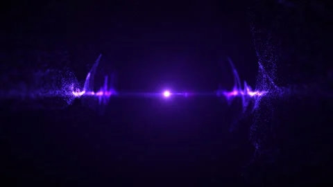 Glowing Violet Particle Wave Burst with Symmetrical Energy Pulses, Radiant .. Video stock 330601453