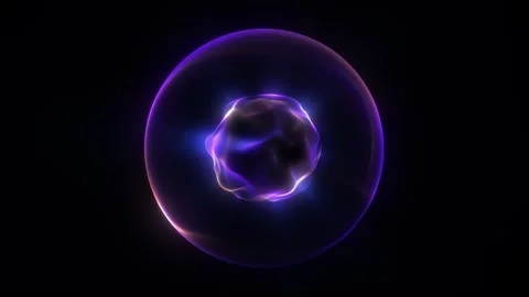 Glowing Violet Plasma Core Enclosed in Transparent Energy Sphere with Radia.. 스톡 동영상 331040161