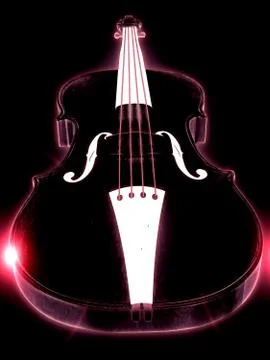 Glowing violin Illustrazione stock