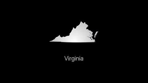 Glowing virginia state map animation on black background Stock Footage 319011987