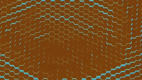 Glowing Vivid Hexagon Hexagonal Prisms Abstract Technology Stockbeeldmateriaal 341849618