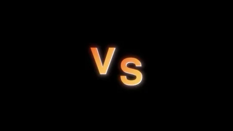 Glowing VS text on black background Stock Footage 305393141