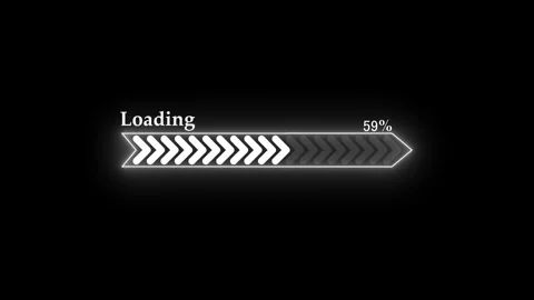 Glowing waiting loading bar with percentage progress animation Stock Footage 337873150