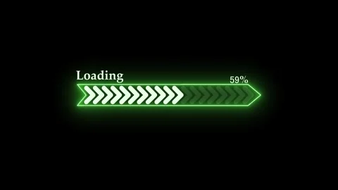 Glowing waiting loading bar with percentage progress animation Stock Footage 337873157