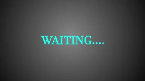 Glowing waiting text with dot loading animation. 스톡 동영상 335700197