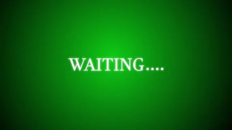 Glowing waiting text with dot loading animation. Vídeo Stock 335700201