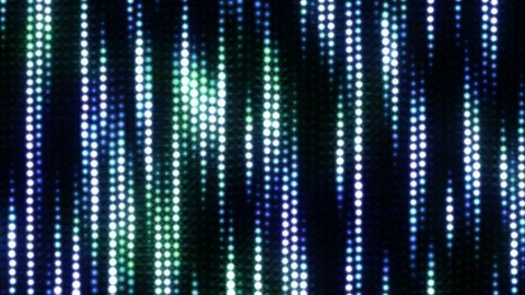 Glowing Wall of Circular LED Light Bokeh Streams Flowing Downward Stock Footage 126022299