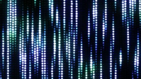 Glowing Wall of Circular LED Light Bokeh Streams Flowing Downward Stock Illustration