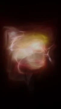 Glowing warm light form with soft flowing trails on a dark background, crea.. Stock Illustration