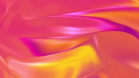 Glowing Warm Orange Silk Wave Glossy Metallic Liquid Ripple Motion Backdrop Stock Footage 345635618