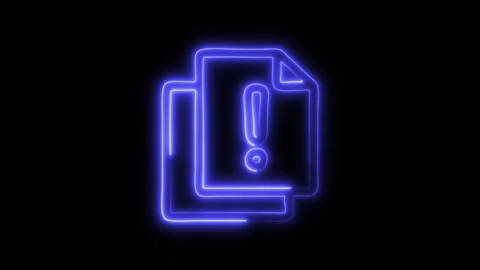 Glowing Warning Icon in HD Video Neon Animation 库存影片 304555804
