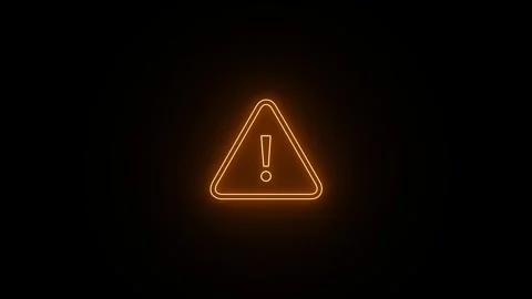Glowing Warning Triangle Icon Stock Footage 333154081