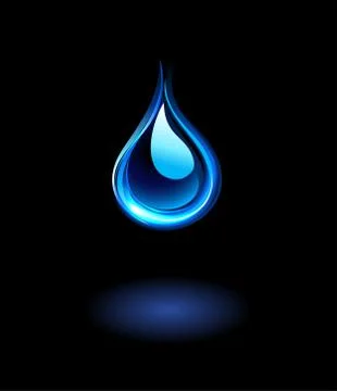Glowing Water Drop Illustrazione stock