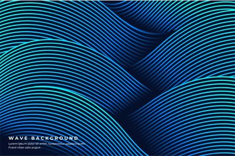 Glowing wave line background. Abstract wave background. Cozy blue wave design. Stock Illustration