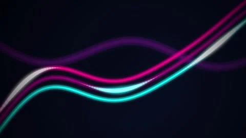 Glowing wave lines data stream seamless loop motion background Stock Footage 344231393