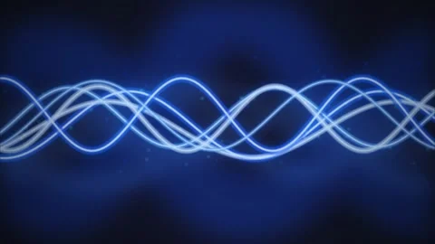 Glowing wave lines seamless loop motion background Stock Footage 343898685