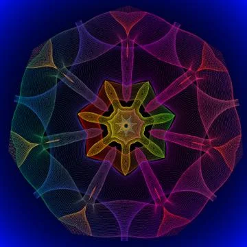 Glowing waved mandala -  vector illustration Stock Illustration