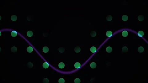 Glowing waveform with green dots animation. Stock Footage 334685102