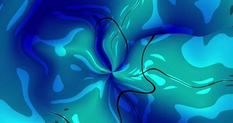 Glowing waves of blue, black and white Stock Footage 144674207