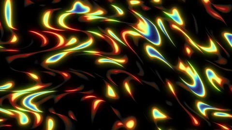 Glowing waves seamless loop. Abstract background with shiny reflections. Stock Footage 344512340