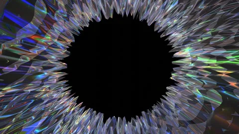 Glowing Wavy Background Animation With Round Empty Black Frame For Text Concept Stock Footage 297545905