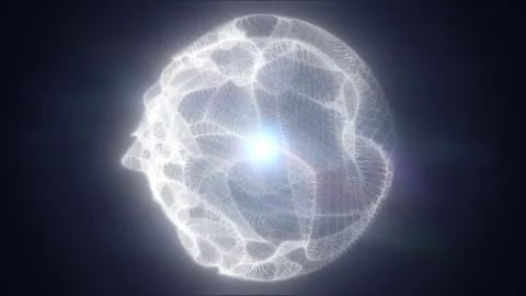 Glowing white abstract sphere with translucent plasma texture and radiant i.. Stock Footage 336555735