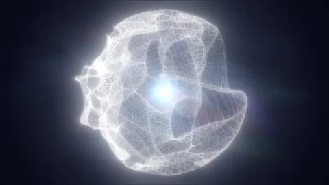 Glowing white abstract sphere with translucent plasma texture and radiant i.. Stock Illustration
