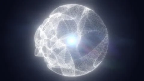 Glowing white abstract sphere with translucent plasma texture and radiant i.. Stock Illustration