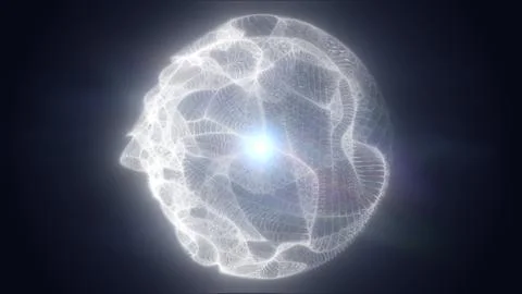 Glowing white abstract sphere with translucent plasma texture and radiant i.. Stock Illustration