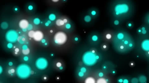 Glowing White and Teal Bokeh Particles Overlay Ready Black Background Stock Footage 333784837