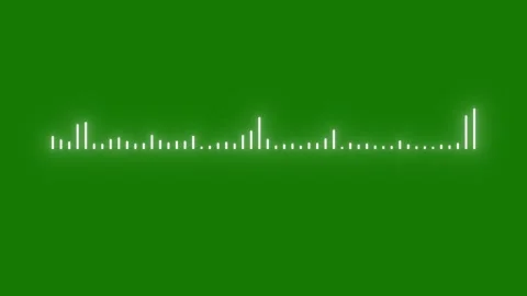Glowing White Audio Waveform Spectrum Equalizer Display Green Screen Loop Stock Footage 340357486