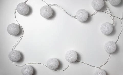 Glowing white ball of thread for interior decoration. home decoration for a h Stock Photos