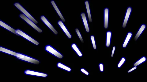 Glowing white with blue edges rays of light move in 3d Stock Footage 221488317
