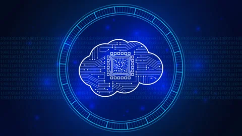 Glowing white brain circuit on a microchip on the computer motherboard. AI. 2d Stock Footage 240190682
