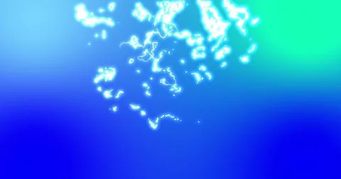 Glowing white bundle of electrical current falling across blue and green イラスト素材