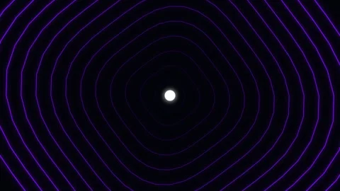A glowing white central point surrounded by concentric dark purple ripple rin 库存影片 338310510