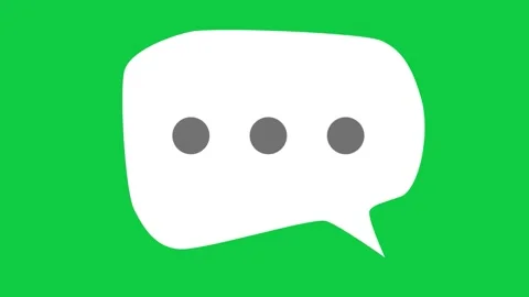 A glowing white chat bubble on a green screen for messaging. Stock Footage 299045583