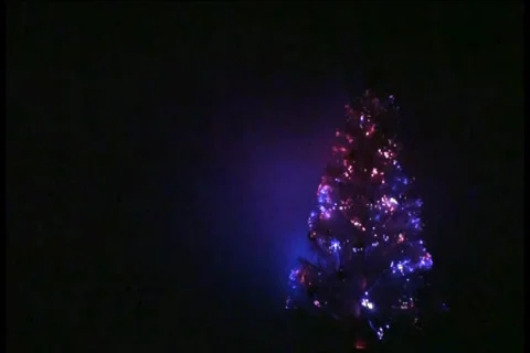 Glowing White Christmas Tree - B - 720x480 - 1 minute loop Stock Footage 33299711