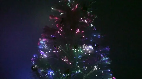 Glowing White Christmas Tree - E - 1920x1080 - 1 minute loop Stock Footage 33311454