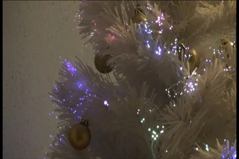 Glowing White Christmas Tree - L - 720x480 - 1 minute loop Stock Footage 33304072