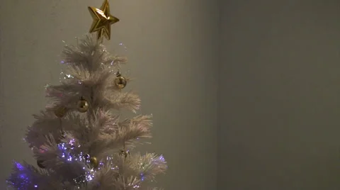 Glowing White Christmas Tree - N - 1920x1080 - 1 minute loop Stock Footage 33320282