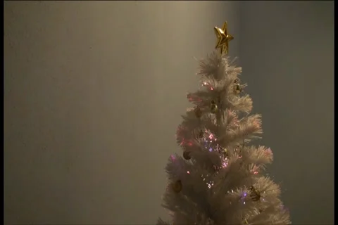 Glowing White Christmas Tree - P - 720x468 - 1 minute loop Stock Footage 33308623