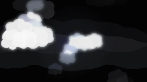 Glowing white clouds moving across night sky animation loop Stock Footage 346738426