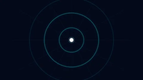 A glowing white core surrounded by concentric rings of bright blue light Stock-Footage 338310251