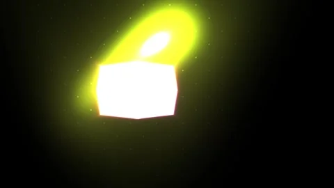 Glowing white cube with yellow light. Stock Footage 336241349