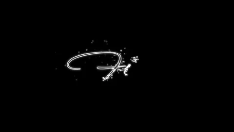 Glowing white cursive Fin text isolated on black background Stock-Footage 341855250