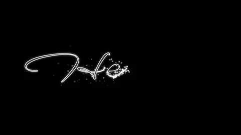 Glowing white cursive Hello text animation on black background Stock-Footage 341855256
