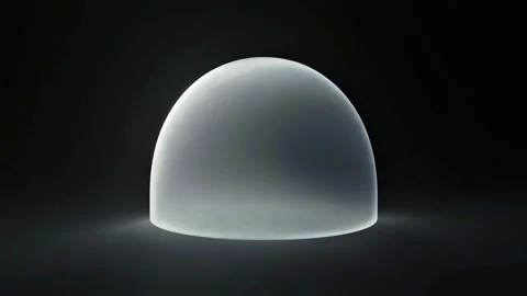 Glowing white dome in dark space with futuristic ambiance 스톡 동영상 338189521