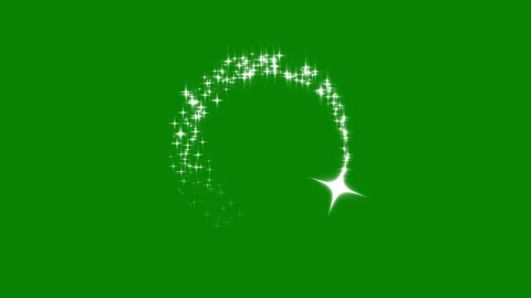 Glowing white glitter star stream on chroma key green screen background Stock-Footage 345990446